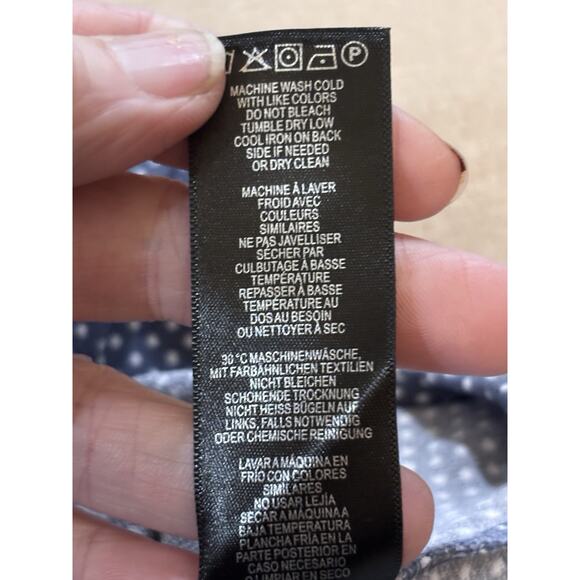 Adrienne Papell Blouse Dusty Blue With Small Dots - Picture 6 of 6